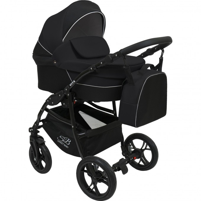 Коляска 2в1 SWEET BABY VITA Black 426710